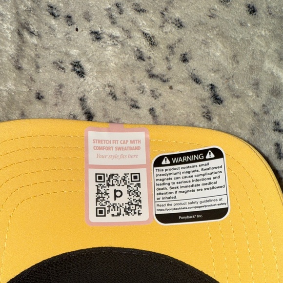 Yellow Ponyback Baseball Cap - Picture 3 of 5